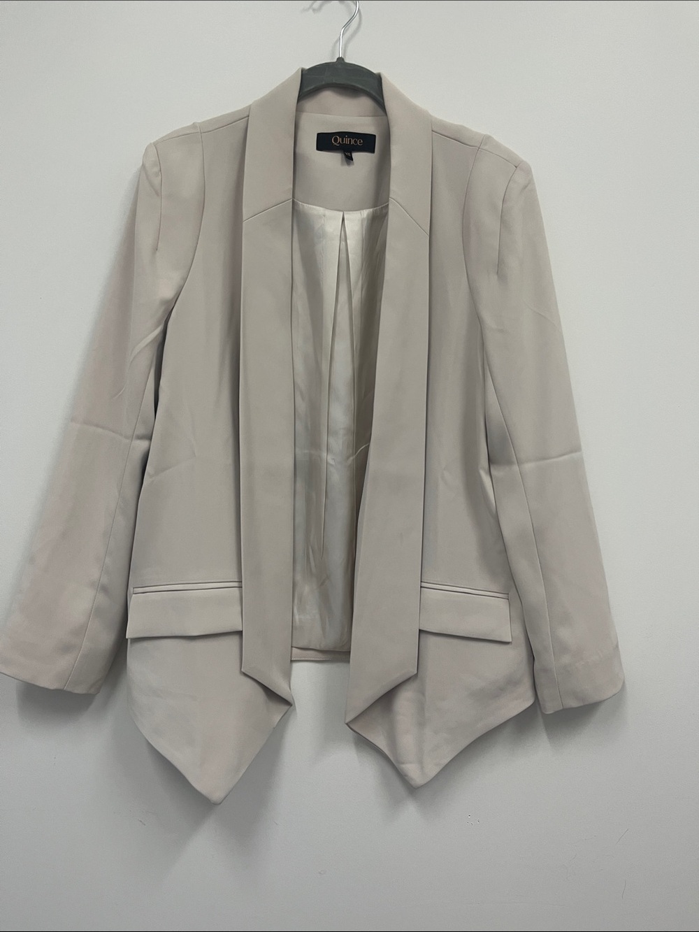 Quince Stretch Crepe Open Blazer Light Cream size XS